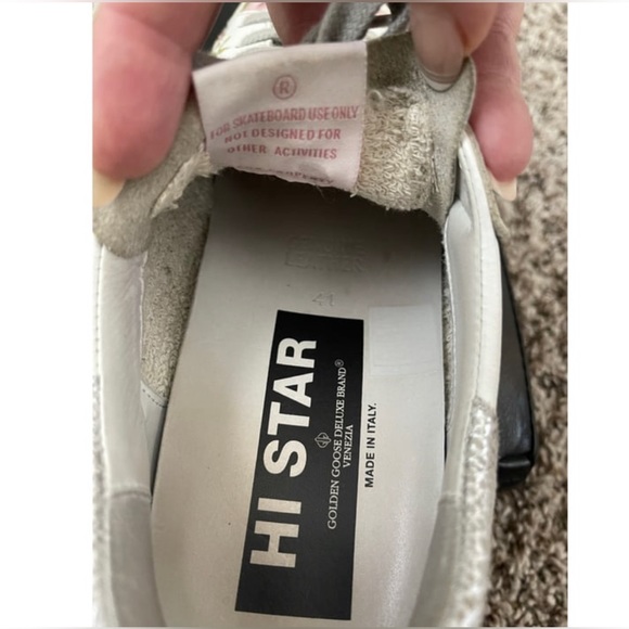 * Rare Golden Goose Hi Star Leather Trainers Floral Size 41 - Picture 3 of 13
